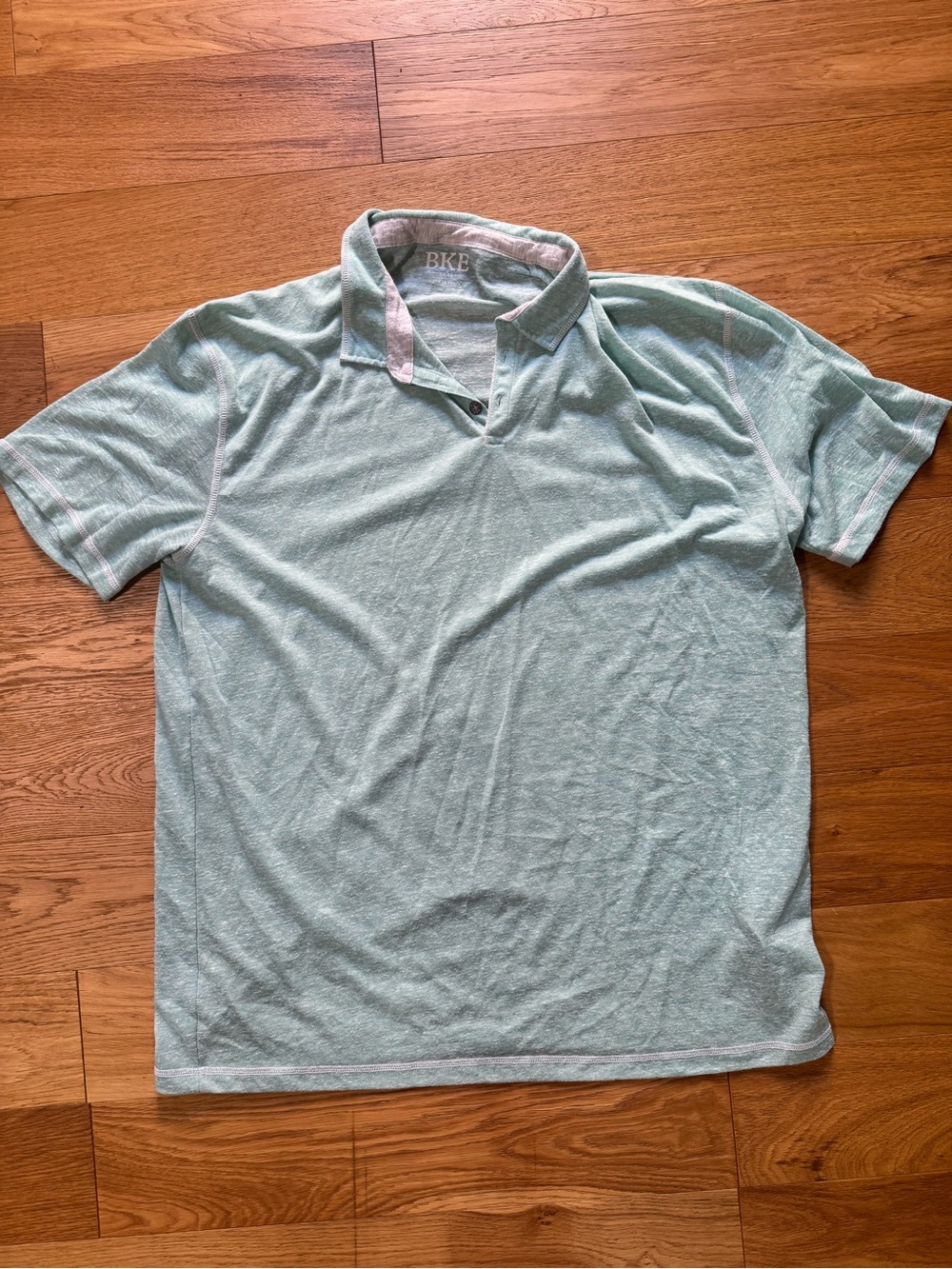 BKE Men's Mint Green Polo with Subtle Heather